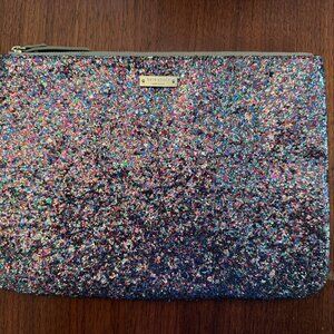 NWT Kate Spade New York Glitterball Gia Pouch Clutch multi-color Glitter! PRETTY